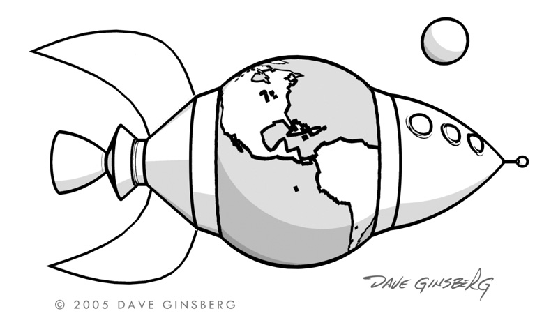 Spaceship Earth coloring book image by Dave Ginsberg