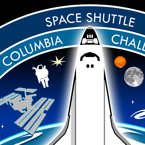 Thumbnail image: Space Shuttle Program patch design by Dave Ginsberg