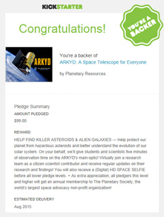 Kickstarter web page