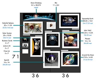 Art display layout for Spacefest X, 2019 - Dave Ginsberg